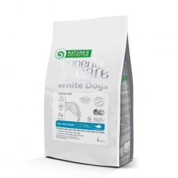 Корм Nature's Protection Superior Care White Dogs Grain Free White Fish All Sizes and Life Stages сухой с белой рыбой для собак с белой шерстью на всех стадиях жизни 4 кг. -  Лечебный корм для собак - Nature's Protection   
