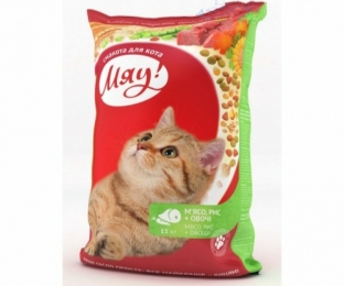 Мяу! С мясом - сухой основной корм для кошек -  Сухой корм для кошек -   Вес упаковки: 10 кг и более  