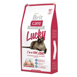 Brit Care LUCKY Vital Adult Гипоаллергенный корм для кошек с курицей и рисом 7+2 кг - Корм для привередливых кошек