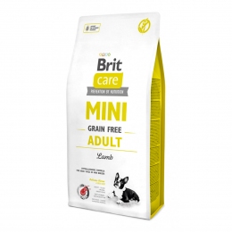 Brit Care Mini Adult Lamb корм с ягненком для взрослых собак малых пород 2 кг -  Корм Brit Care для собак 