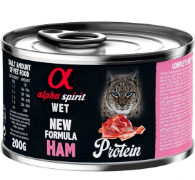 Влажный корм Alpha Spirit Ham для взрослых кошек, с ветчиной, 200 г -  Влажный корм для котов - Alpha Spirit   