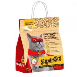 Supercat комкующийся наполнитель 2,1 кг 3555 - Наполнитель для кошачьего туалета