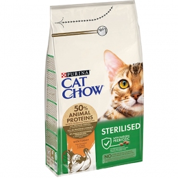 Cat Chow Sterilized сухой корм для стерилизованных котов с индейкой - Лечебный корм для котов