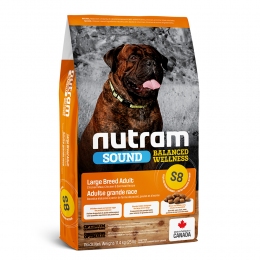 Nutram S8 Large Breed Adult Сухой корм я взрослых собак крупных пород с курицей и овсянкой 20 кг -  Холистик корма для собак 