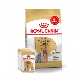 АКЦИЯ Royal Canin Yorkshire Terrier Adult набор корма для собак йоркширский терьер 1,5 кг+ 4 паучи -  Сухой корм для собак -   Ингредиент: Птица  
