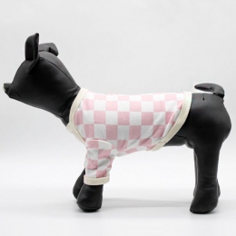 Світшот Шахова дошка трикотаж на флісі рожевий -  Светри для собак 