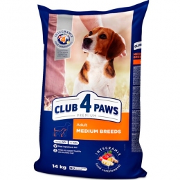 Club 4 paws (Клуб 4 лапы) Adult Medium Breeds Сухой корм для собак средних пород с курицей - Недорогой корм для собак