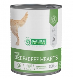Nature's Protection Beef and Beef Hearts яловичина та яловиче серце Беззерновий вологий корм для дорослих собак 800 g -  Консерви для собак -    