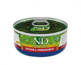 Влажный корм Farmina N&D Grain Free Prime Chicken для кошек, с курицей и гранатом, 70 г   -  Влажный корм для котов - Farmina   