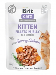 Brit Care Cat pouch с лососем в желе беззерновой влажный корм для котят 85 г -  Влажный корм для котов -   Возраст: Котята  