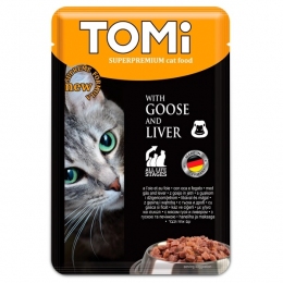 TOMi Superpremium Goose Liver гусь печень влажный корм для котов, консервы 100г - 