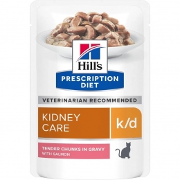 Hill's Prescription Diet k/d Вологий корм для кішок, підтримка функції нирок, з лососем 85 г -  Вологий корм для котів -   Потреба Ниркова недостатність  