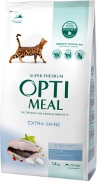 АКЦИЯ Optimeal Полно рационный сухой корм для взрослых кошек с высоким содержанием трески 1.5 кг -  Сухой корм для кошек -   Ингредиент: Треска  