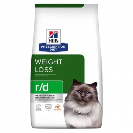 Hills PD Feline R/D сухой корм для поддержания идеального веса кошек страдающих ожирением -  Диетический корм для кошек Hills   