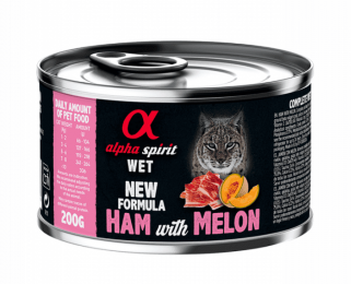 Влажный корм Alpha Spirit Ham with Melon для взрослых кошек, с ветчиной и дыней, 200 г -  Влажный корм для котов - Alpha Spirit   