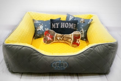 Бридж лежак для тварин 65х65 см My Home Grey / yellow -  Будиночки, лежанки для кішок - Інші     