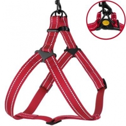 Шлея ACTIVE нейлонова зі світловідбиттям Червона -  Шлеї для собак BronzeDog     