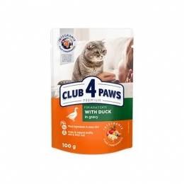 Club 4 Paws Premium утка в соусе для кошек 100 г Акция -25% - Влажный корм для кошек и котов