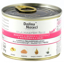 Dolina Noteci Premium Junior консерва для цуценят і молодих собак з серцем індички і гусячою печінкою -  Вологий корм для собак -   Інгредієнт Яловичина  