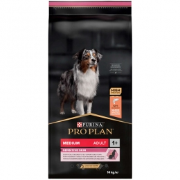 PRO PLAN Adult Medium Sensitive Skin Сухой корм для взрослых собак склонных к аллергии с лососем -  Пурина Про План корм для собак 