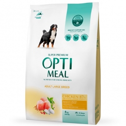 Акция! OptiMeal Chicken Maxi Adult Dog Сухой корм для собак крупных пород с курицей, 4 кг -  Корм для собак Optimeal (Оптимил) 