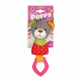 Игрушка мишка с пищалкой и резиновым кольцом 18 см С87123С3 -  Резиновые игрушки для собак - BronzeDog     