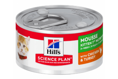 Hills Science Plan Feline Kitten Ch 1st Nutrition консерва для котят с курицей и индейкой, 82г -  Влажный корм для котов - Hills     