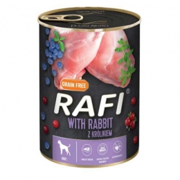 Dolina Noteci консервы Rafi для собак паштет (65%) кролик, голубика и клюква -  Влажный корм для собак -   Класс: Беззерновой  