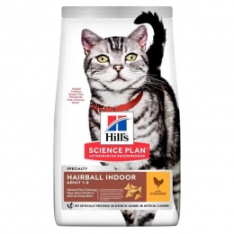 Hill's SP Feline Adult Hairball Indoor корм для кошек, живущих в помещении 0,3кг+0,3кг -  Сухой корм Хиллс для кошек 