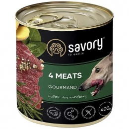 Влажный корм Savory Dog Gourmand для взрослых собак всех пород 4 мяса 400 гр. - Similar products