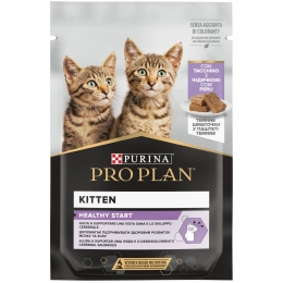 Purina Pro Plan Kitten Healthy Start кусочки в паштете с индейкой для котят 75 г -  Влажный корм для котов -   Возраст: Котята  