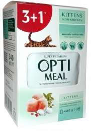 Optimeal корм для котят с курицей 0,34 кг 3+1 907449 Акция -  Оptimeal консервы для кошек 