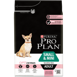 Pro Plan ADULT Small & Mini Sensitive Skin Корм для дорослих собак дрібних порід з лососем і рисом 3кг -  Пуріна Про План корм для собак 