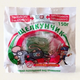 Тесто-брикеты Щелкунчик (Щелкунчик) против грызунов фильтр-пакет красно-зеленые 150 г. - Средства против грызунов