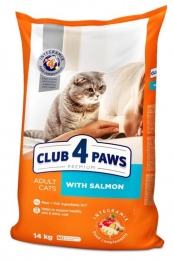 Акция Club 4 paws (Клуб 4 лапы) Корм для котов с лососем -  Корм Клуб 4 Лапы для кошек 