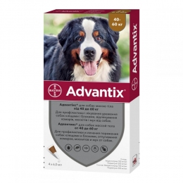 Адвантикс от эктопаразитов у собак 40-60 кг 4 шт Байер -  Средства от блох и клещей для собак Advantix     