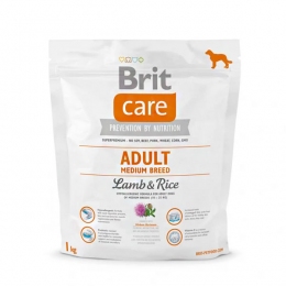 Brit Care Adult Medium Breed Lamb&Rice Гіпоалергенний корм для собак середніх порід з ягням і рисом -  Сухий корм для фокс-тер'єра 