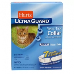 Ultra Guard Hartz білий нашийник для кішок від бліх і кліщів -  Засіб від бліх та кліщів для котів - HARTZ     