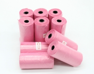 Пакеты для фекалий обычные розовые 20шт*10 рулонов - Пакеты для уборки за собакой