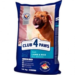 Club 4 paws (Клуб 4 лапы) Adult All Breeds Lamb&Rice Гипоаллергенный корм для собак с ягненком и рисом - Сухой корм для собак