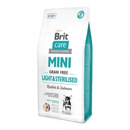 Brit Care Mini Light & Sterilised 2кг + 2 пауча Brit Care Dog Mini Fillet -  Корм Brit Care для собак 