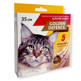 Golden Defence Ошейник от блох и клещей для кошек коричневый -  Средство от блох и клещей для котов - Palladium     