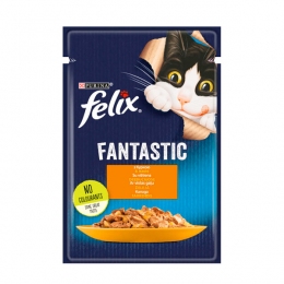 Felix Fantastic вологий корм для котів із куркою в желе, 85 г -  Вологий корм для котів -   Інгредієнт Курка  