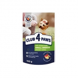 АКЦИЯ-18% Club 4 Paws с курицей в желе влажный корм для собак 100 г -  Влажный корм для собак -   Ингредиент: Мясо  