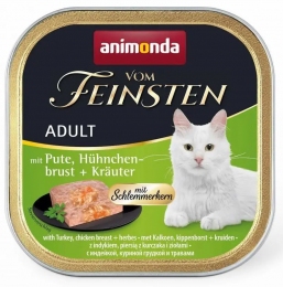Animonda Gourmet Vom Feinsten Adult Влажный корм для кошек с индейкой и куриной грудкой  100 гр -  Влажный корм для котов -  Ингредиент: Птица 