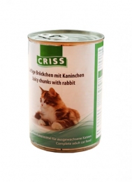 Criss консервы для кошек сочные кусочки кролика 415гр 6028/114168 -  Корм для выведения шерсти Criss   