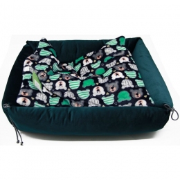 Лежак для тварин Трансформер Люкс замшевий колір морскої хвилі -  Будиночки і лежанки для собак Fifa     