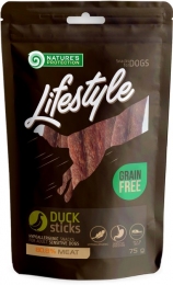 Лакомство Nature's Protection Lifestyle Snack For Dogs Duck Sticks для собак, полоски сушеная утка 75 гр. -  Лакомства для собак Nature's Protection     