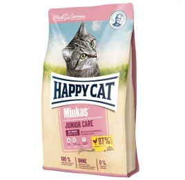 Happy Cat Minkas Junior Care Geflugel Сухой корм для котят от 4 до 12 месяцев с птицей, 1,5 кг -  Happy cat сухой корм для кошек 