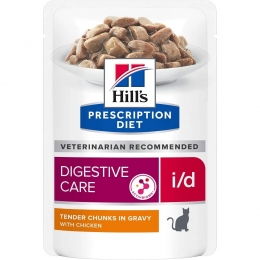 Hill's Prescription Diet i/d Влажный корм для кошек уход за пищеварением, с курицей 85 г - Влажный корм для кошек и котов